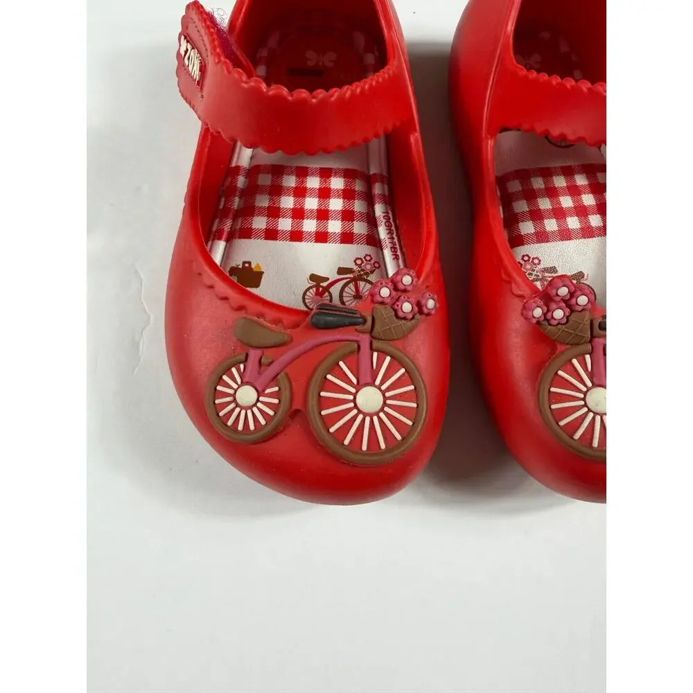 Zaxy Tour Mary Jane Bicycle Red Jelly Shoes Size 7 Toddler (EU 22)